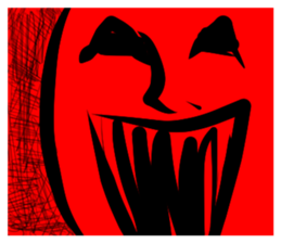 Large letters and scary sticker #13349893