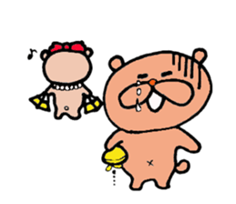 Happy bear couple sticker #13351566