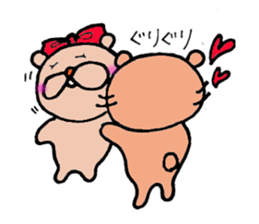 Happy bear couple sticker #13351569