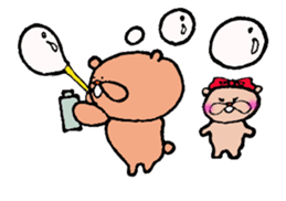 Happy bear couple sticker #13351575