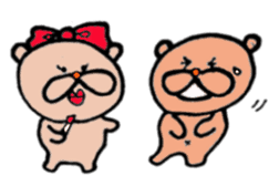 Happy bear couple sticker #13351581