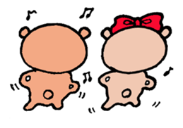 Happy bear couple sticker #13351591