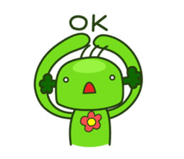 Happy cute broccoli man sticker #13355986