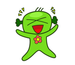 Happy cute broccoli man sticker #13356003