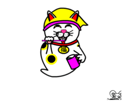 Animations: Ghost's lucky cat sticker #13356811