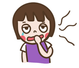 Naughty girl Judy & peach pig sticker #13357343