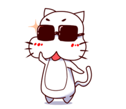 Richness of the white cat look sticker #13359713