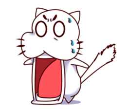 Richness of the white cat look sticker #13359714