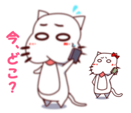 Richness of the white cat look sticker #13359718