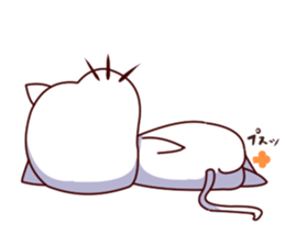 Richness of the white cat look sticker #13359728