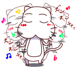 Richness of the white cat look sticker #13359739