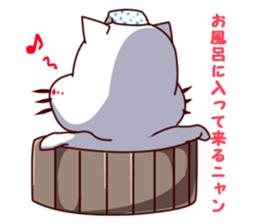 Richness of the white cat look sticker #13359740