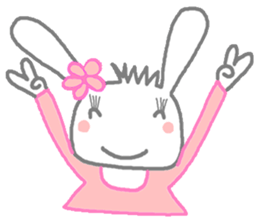 Happy cute rabbit sticker #13365744