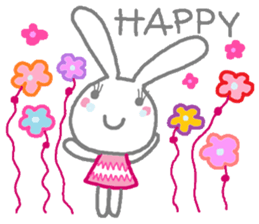 Happy cute rabbit sticker #13365758