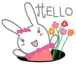 Happy cute rabbit sticker #13365763