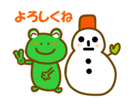 Winter frog sticker #13366705