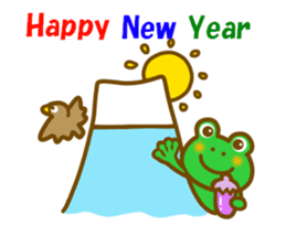 Winter frog sticker #13366727