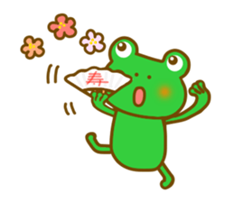 Winter frog sticker #13366730