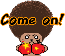 The Seven Afro Cats #3 -Boxing cat- sticker #13367279