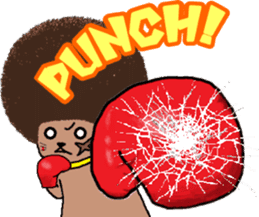 The Seven Afro Cats #3 -Boxing cat- sticker #13367280