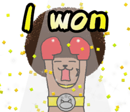 The Seven Afro Cats #3 -Boxing cat- sticker #13367282