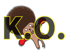 The Seven Afro Cats #3 -Boxing cat- sticker #13367283