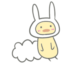 Chick of rabbit ears sticker #13367425