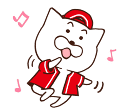 Red cap cat sticker #13369294