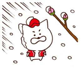 Red cap cat sticker #13369309