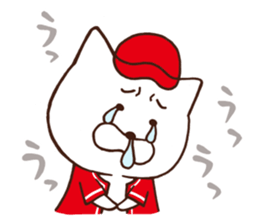 Red cap cat sticker #13369313