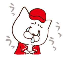 Red cap cat sticker #13369313