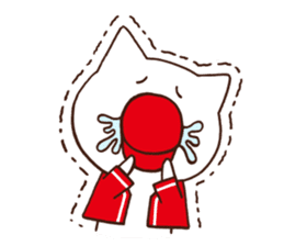 Red cap cat sticker #13369314