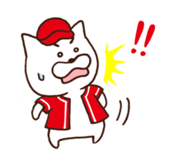 Red cap cat sticker #13369315