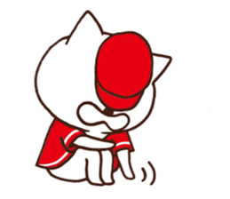 Red cap cat sticker #13369320
