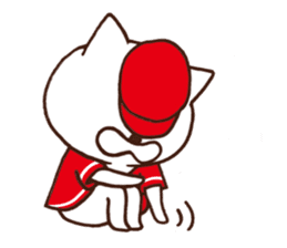 Red cap cat sticker #13369320