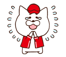 Red cap cat sticker #13369321