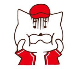 Red cap cat sticker #13369326