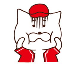 Red cap cat sticker #13369326