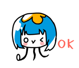 Jellyfish-chan and bell-kun of Cat.No,1 sticker #13373714