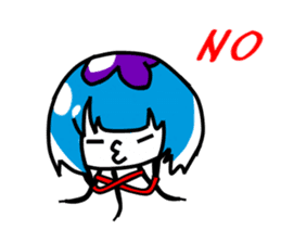 Jellyfish-chan and bell-kun of Cat.No,1 sticker #13373715