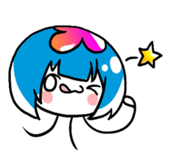 Jellyfish-chan and bell-kun of Cat.No,1 sticker #13373727