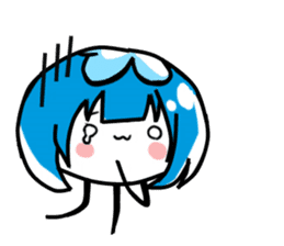Jellyfish-chan and bell-kun of Cat.No,1 sticker #13373734