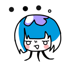 Jellyfish-chan and bell-kun of Cat.No,1 sticker #13373737