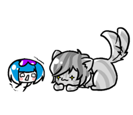 Jellyfish-chan and bell-kun of Cat.No,1 sticker #13373741