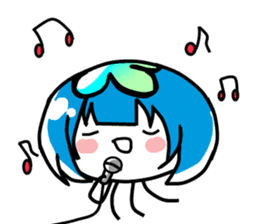 Jellyfish-chan and bell-kun of Cat.No,1 sticker #13373742