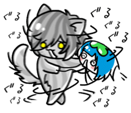 Jellyfish-chan and bell-kun of Cat.No,1 sticker #13373745