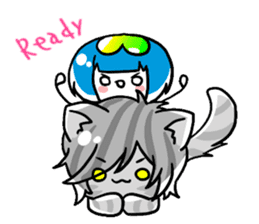 Jellyfish-chan and bell-kun of Cat.No,1 sticker #13373748