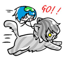 Jellyfish-chan and bell-kun of Cat.No,1 sticker #13373749