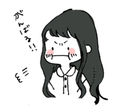 A girl with long hair sticker #13374270