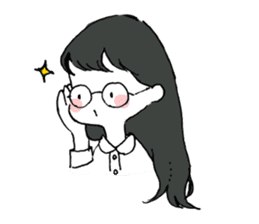 A girl with long hair sticker #13374272